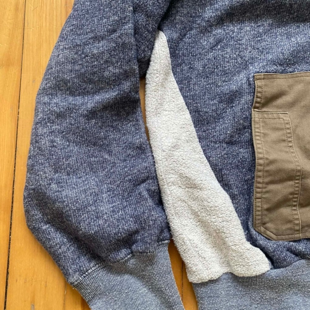 Crooks Castles Hoodie Blue Gray Colorblock Pocket Hooded Sweatshirt Mens Large - Picture 8 of 11